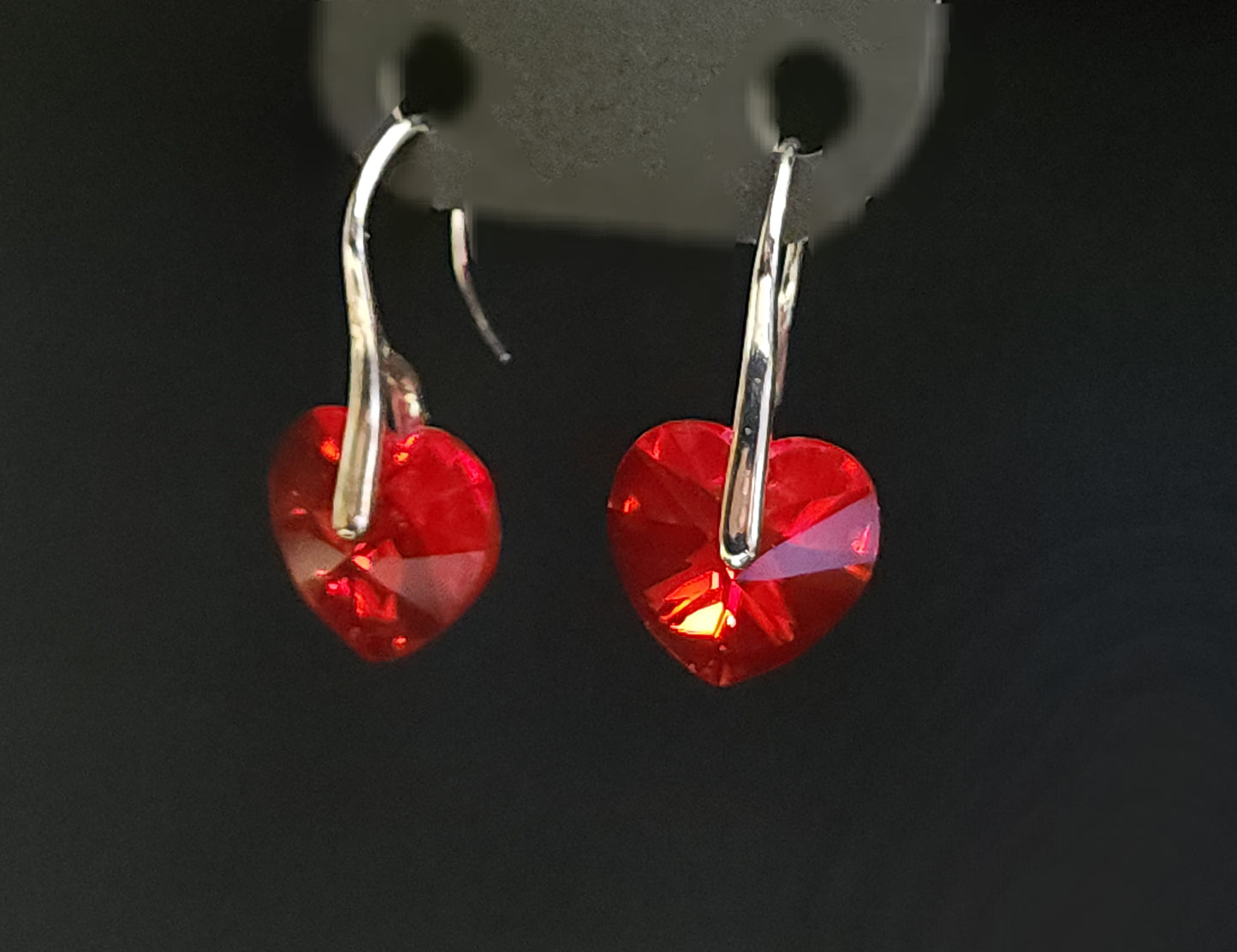 Ruby Heart Earrings