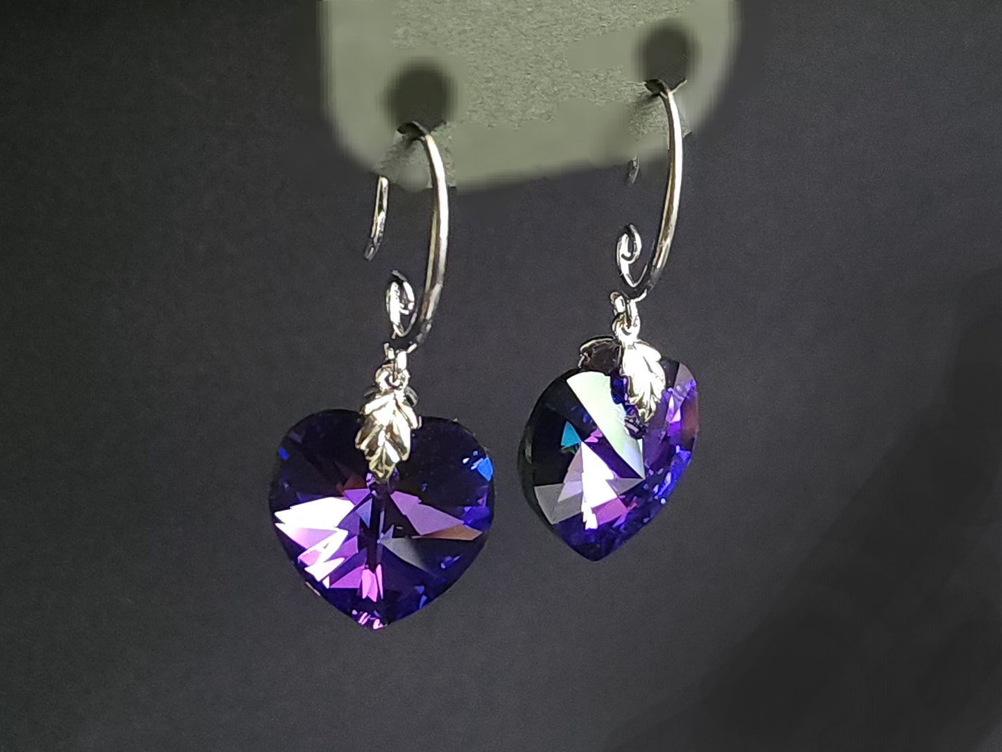 Amethist Heart Earrings