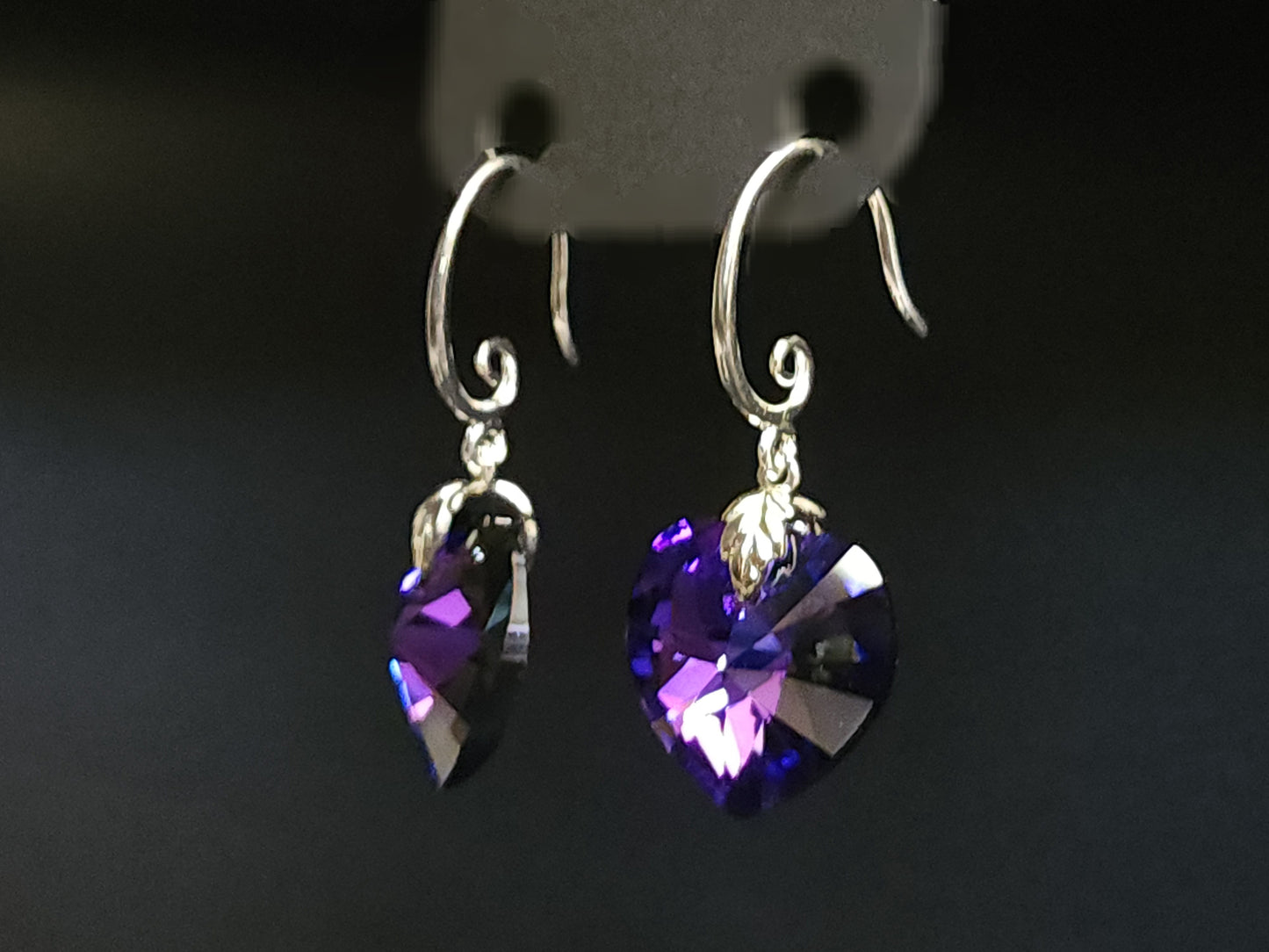 Amethist Heart Earrings