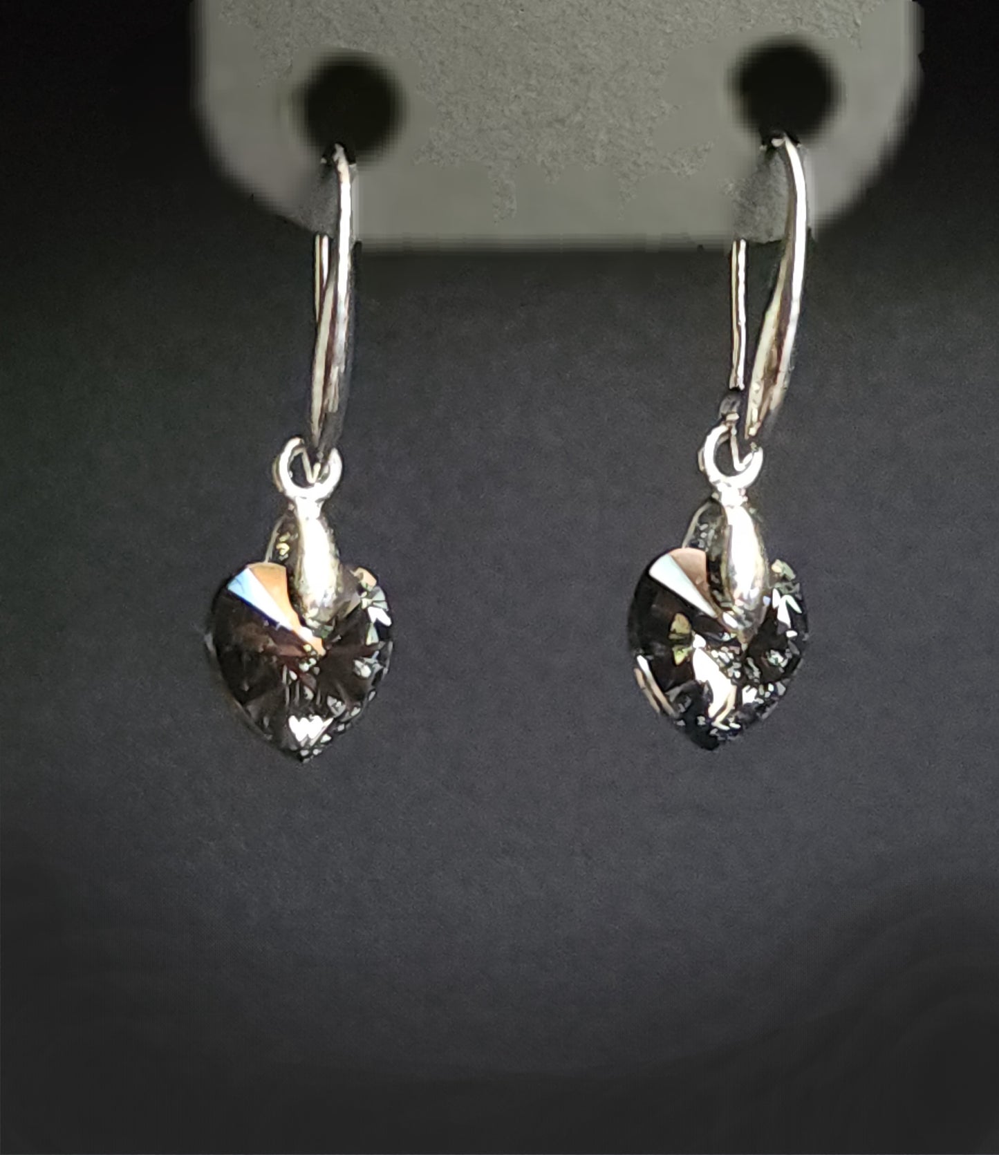 Silver Steel Heart Earrings