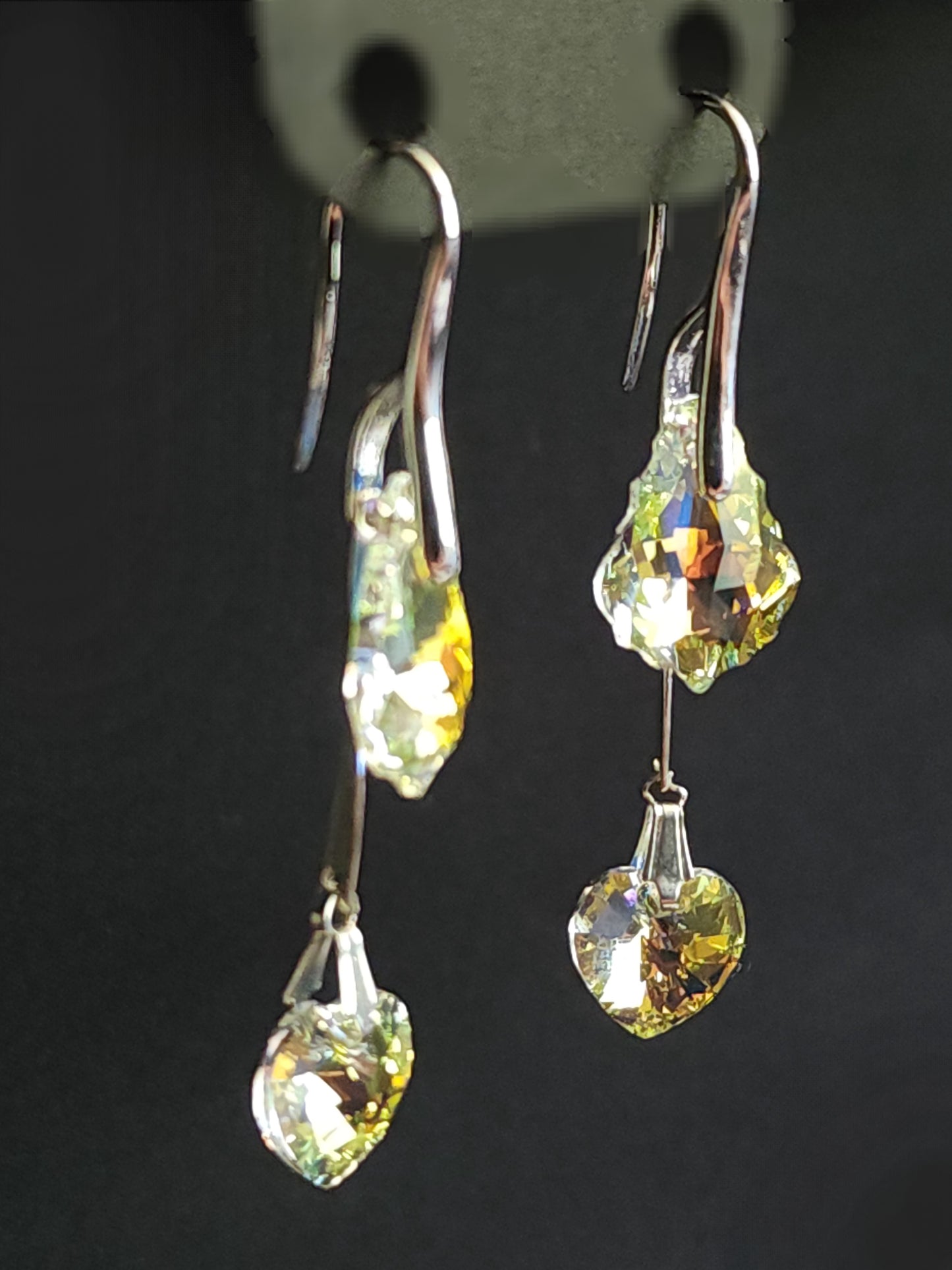 Champagne Twin Sparkle Drop Earrings