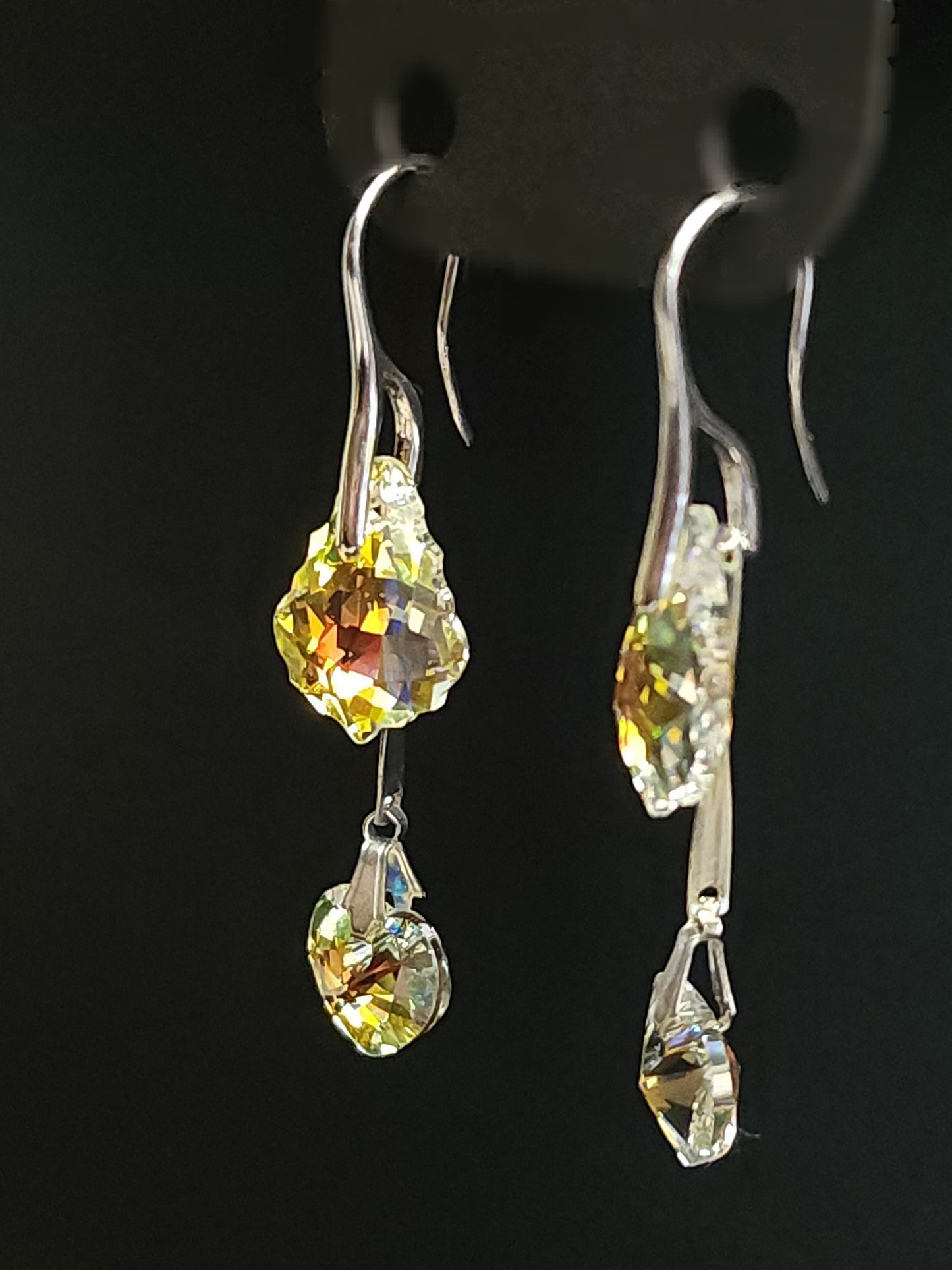 Champagne Twin Sparkle Drop Earrings
