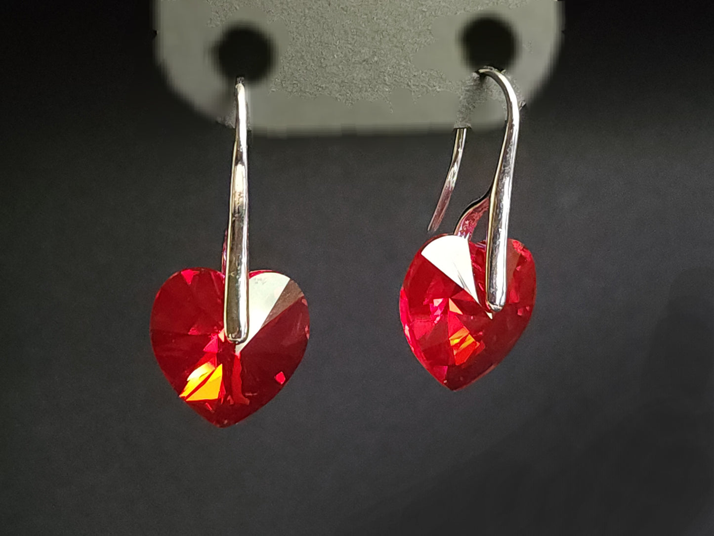 Ruby Heart Earrings