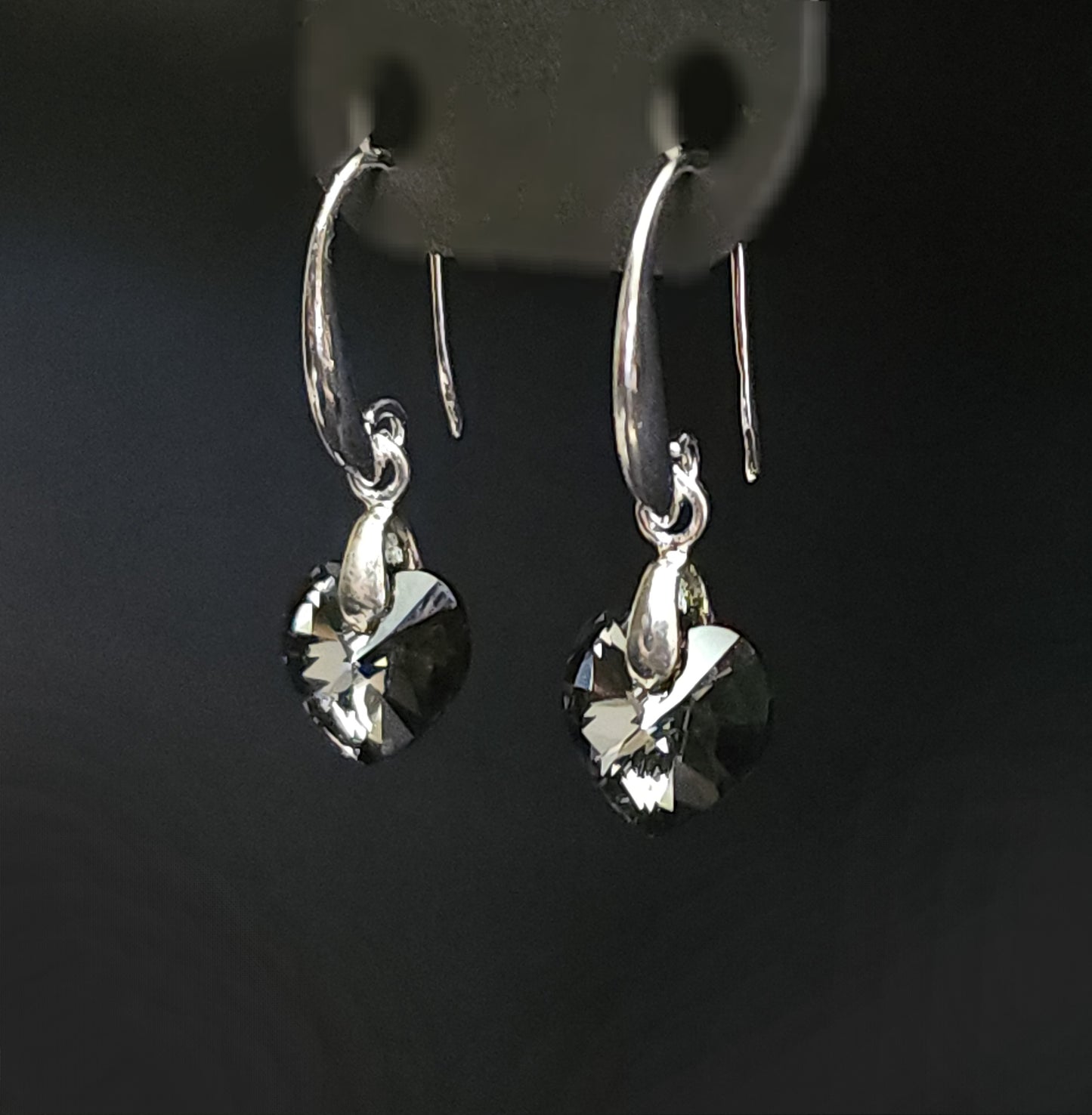 Silver Steel Heart Earrings