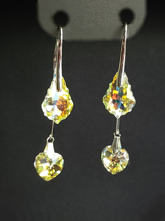 Champagne Twin Sparkle Drop Earrings