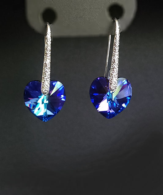 Sapphire Heart Earrings